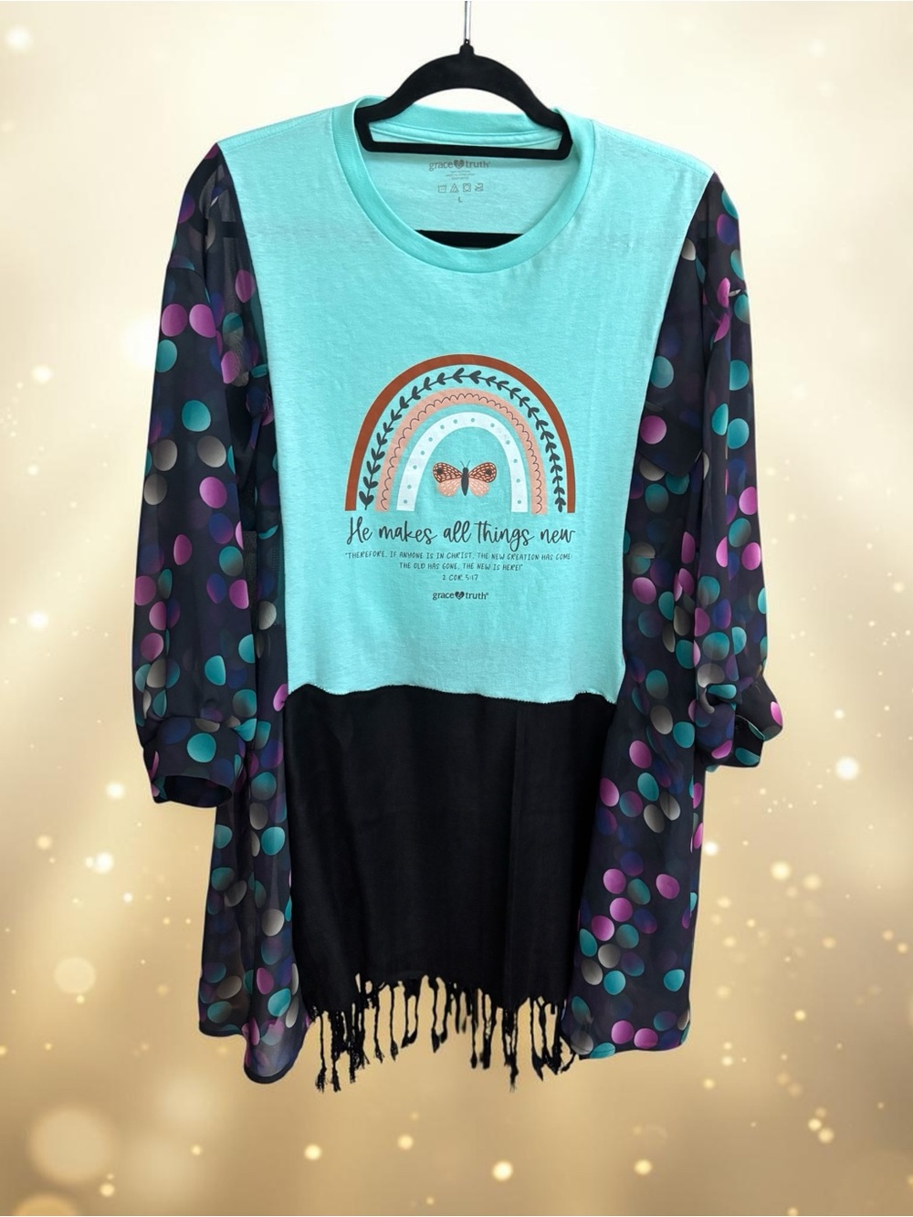 Religious Upcycle Tunic - Picture 1 of 5